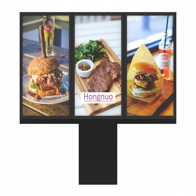 Triple Screen Outdoor LCD Digital Signage 55 Inch For Menu Boards ip 65 waterproof