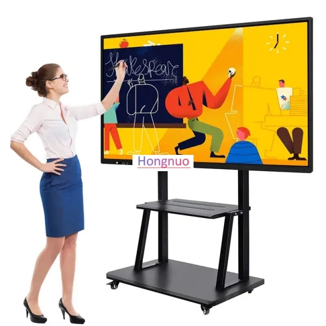 Customized 75 Inch Dual OS Interactive Whiteboard i 3  Ram 4GB  Rom 128GB t Touch Screen Teaching Board