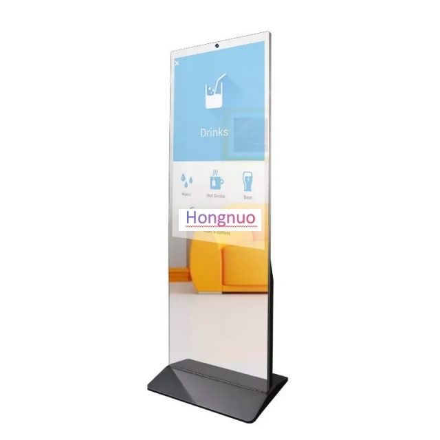 2K HD 32 inch Display Smart Fitness Mirror Floor Stand 500 Nits Brightness