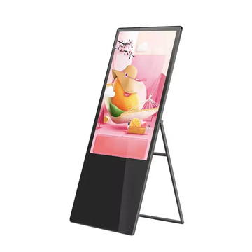 Portable 32 Inch Floor Standing Digital Signage Display , 4k Portable Digital Poster video disply