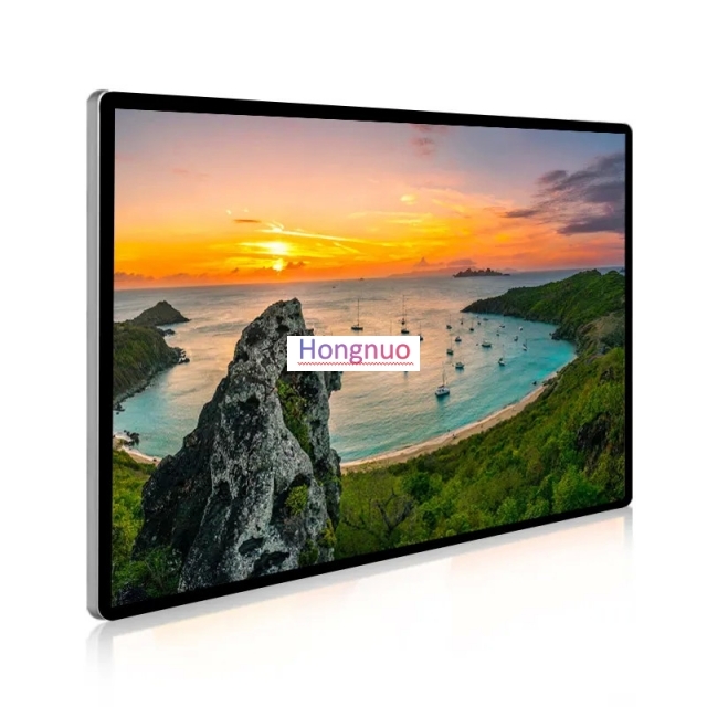 Hongnuo 65 inch Touch HD LCD Screen 4K resolution Wall Mounted Ultra Thin  For Advertisement display