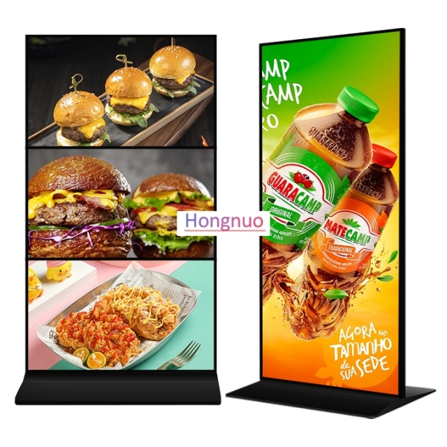 HONGNUO 86 Inch full screen 4K high brightness Floor Standing Lcd Digital Signage 24H loopplayback Vertical Display for Commercial Display